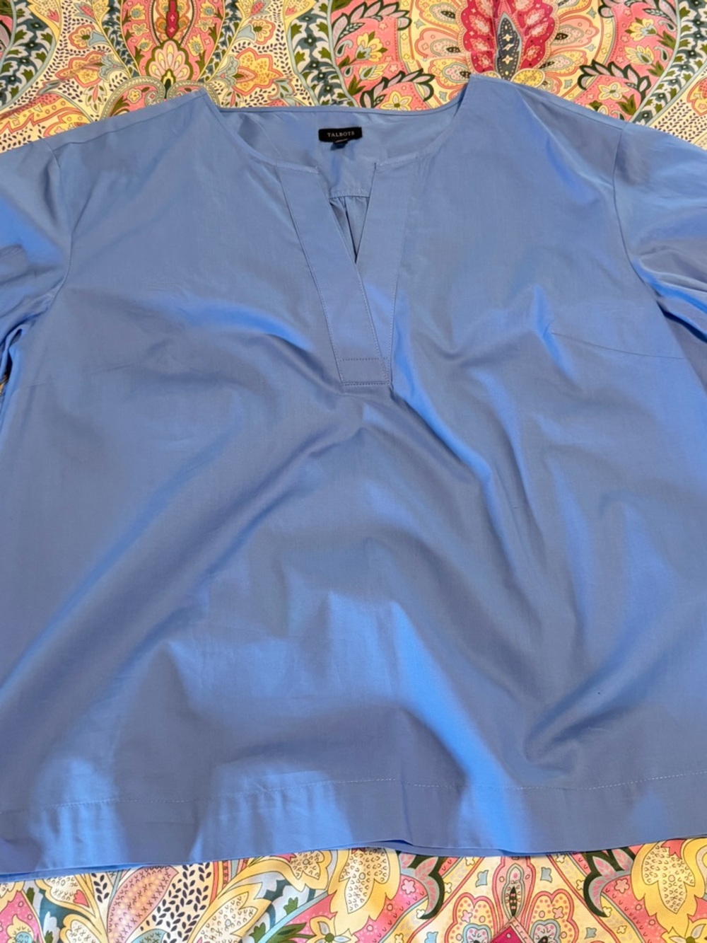Talbots Light Blue Casual Button-Down Popover Shirt